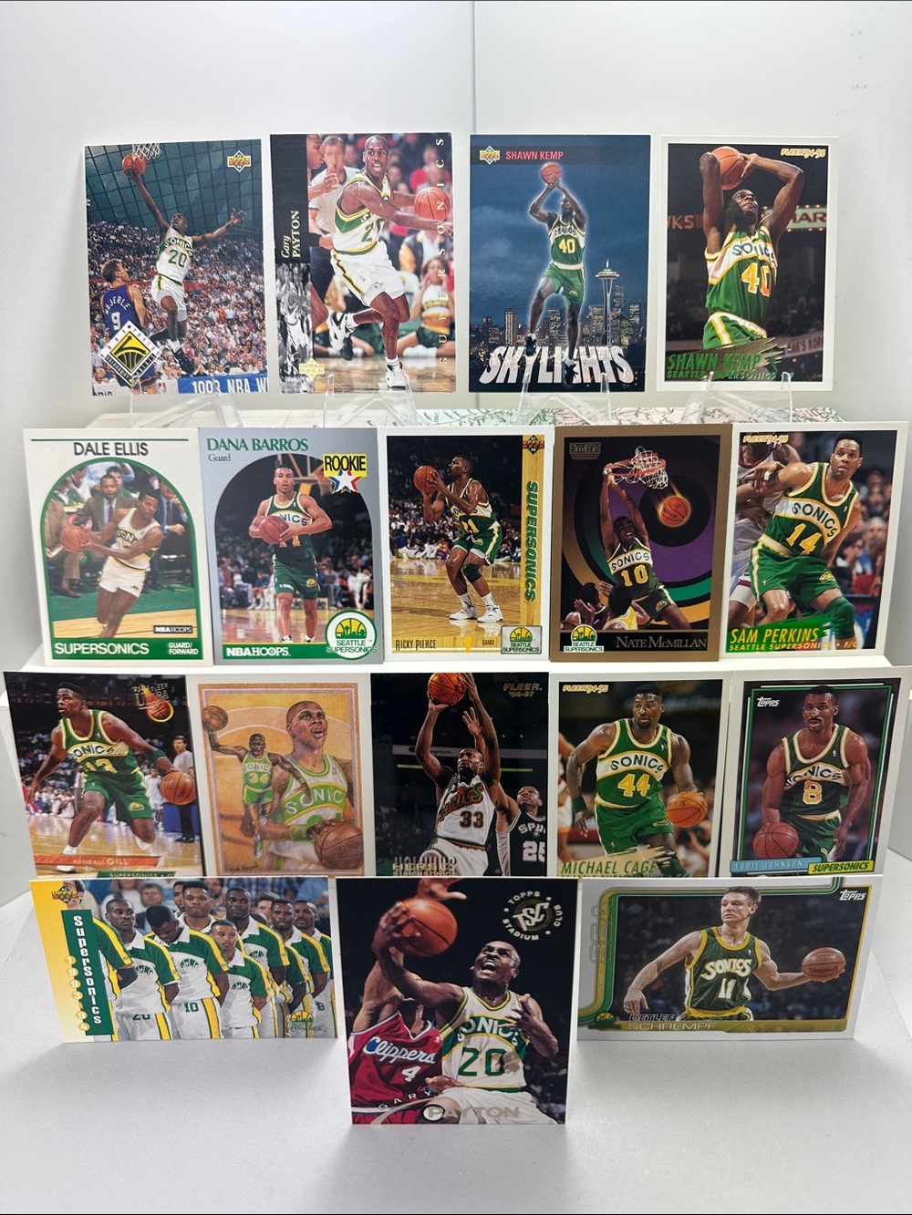 Gary Payton & Shawn Kemp SuperSonics 90s lot of 17 + X-Man/Hawkins/Ellis/Barros